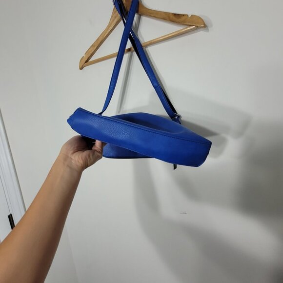 Foxy Jeans Y2K Blue Fold Over Crossbody Satchel 90s Purse Handbag Zip Adjustable - Picture 7 of 10